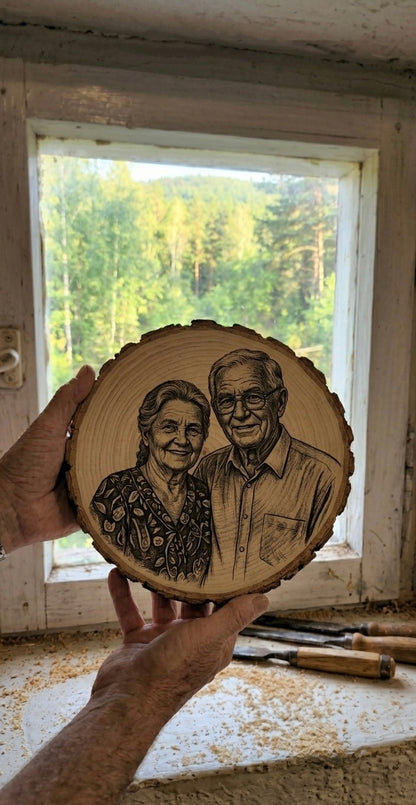 Personalized Wooden Picture Ornament – Custom Memorial Gift